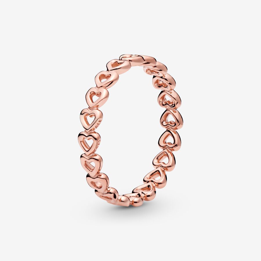 14k Rose gold-plated heart ring image number 0