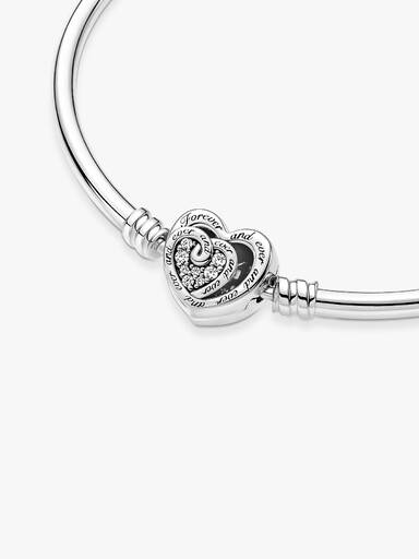 Pandora Moments Entwined Infinite Hearts Clasp Bangle