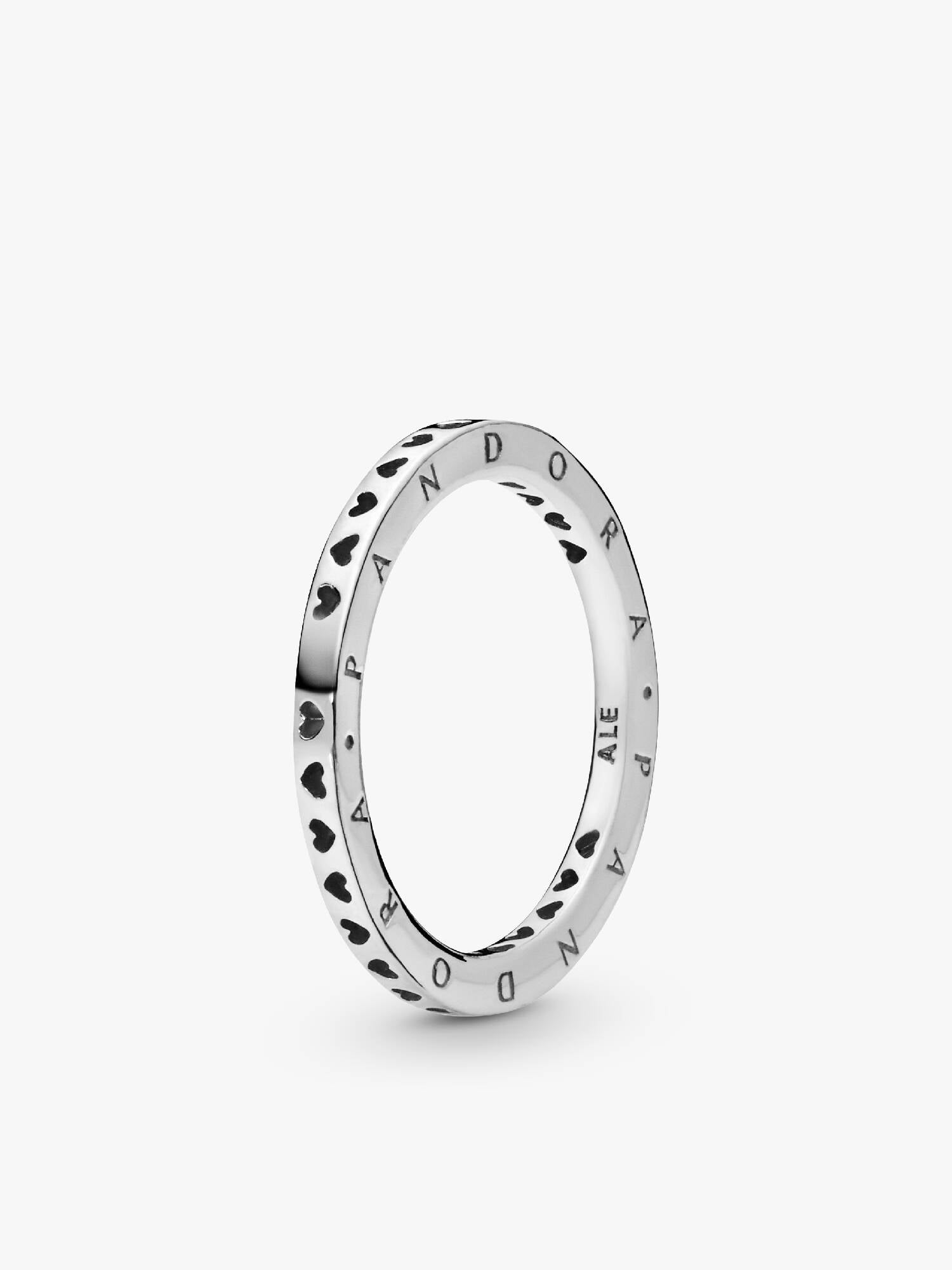 Heart silver logo ring