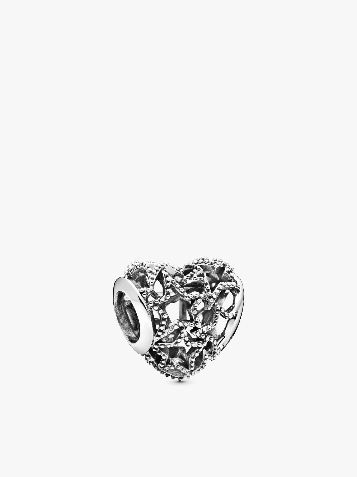 Openwork Heart & Beaded Stars Charm