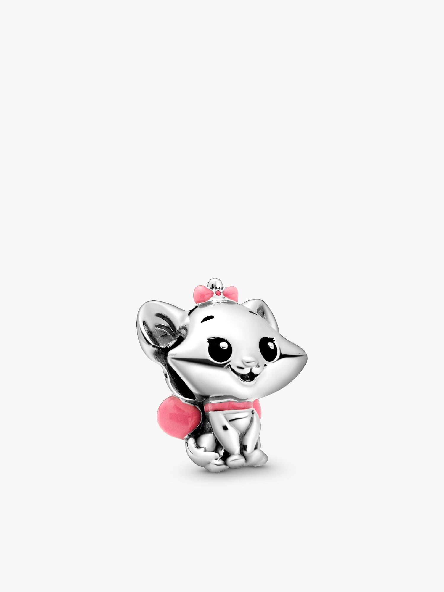 Disney Marie sterling silver charm with black and pink enamel