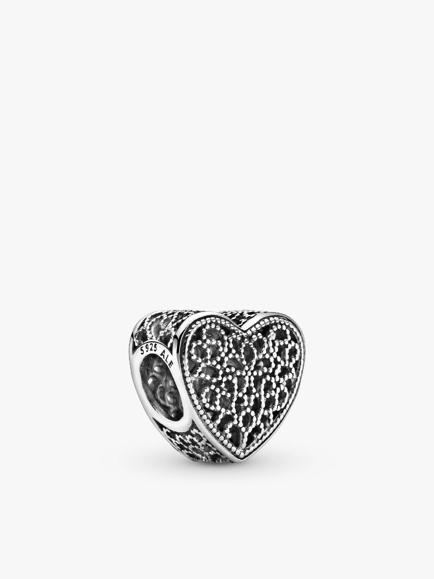 Openwork heart silver charm