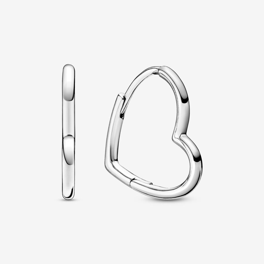 Asymmetrical Heart Hoop Earrings image number 0
