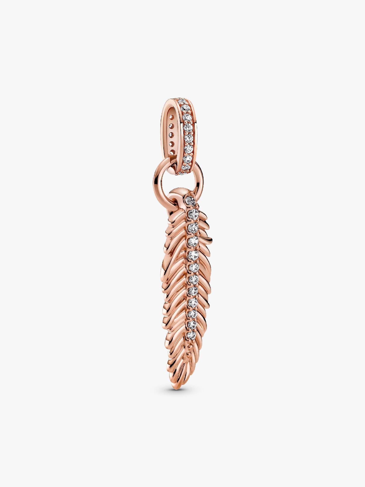 Sparkling Feather Dangle Charm