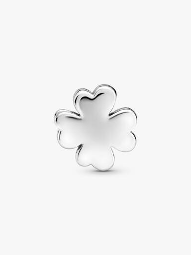 Clover sterling silver clip charm with royal green crystal