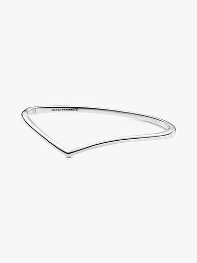 Wishbone silver bangle