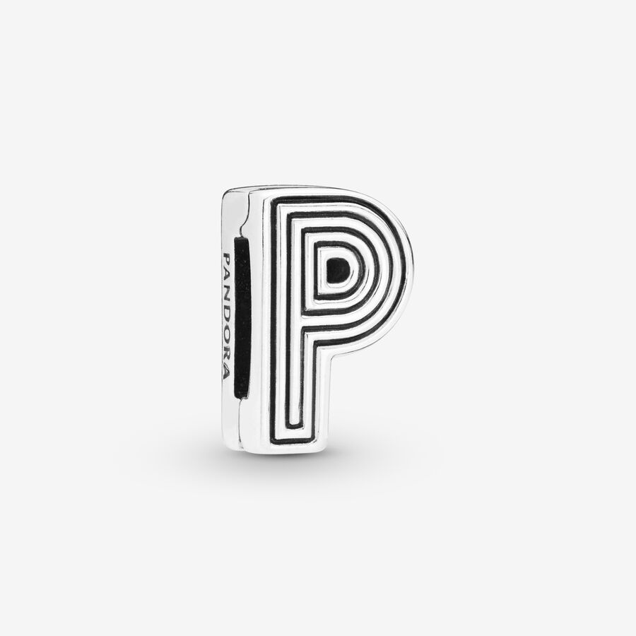 Pandora Reflexions letter P silver clip charm image number 0