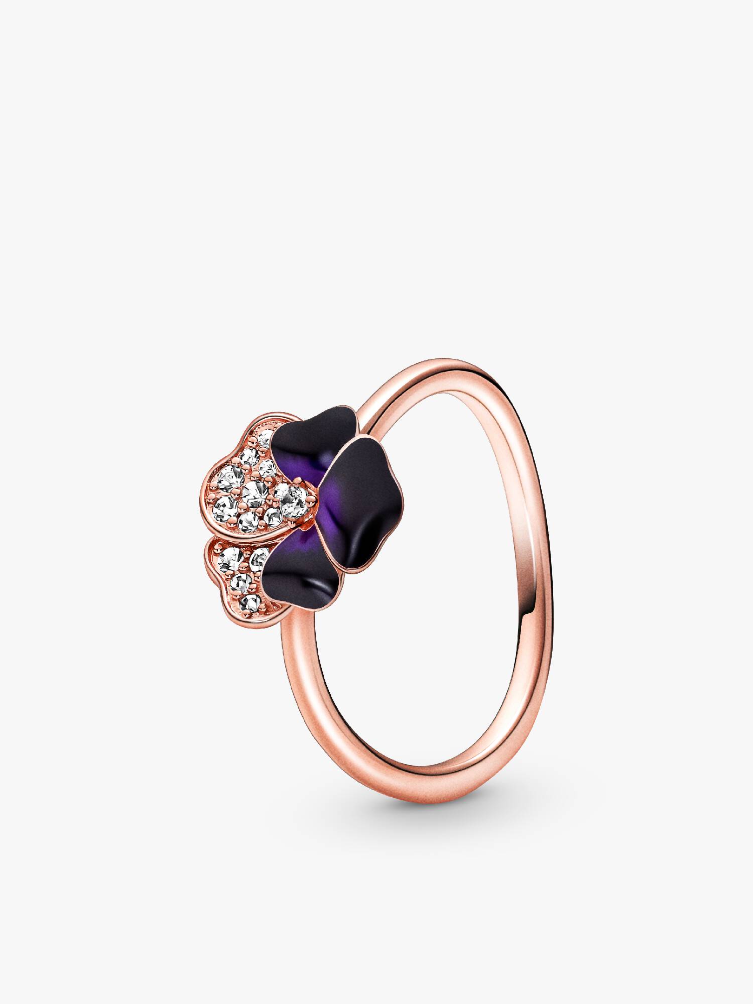 Deep Purple Pansy Flower Ring