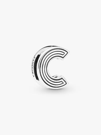 Pandora Reflexions letter C silver clip charm