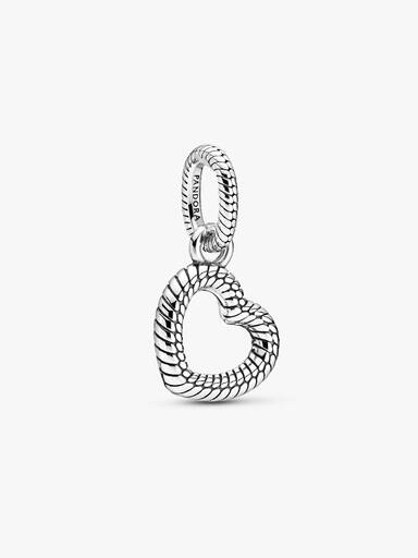 Snake Chain Pattern Open Heart Pendant