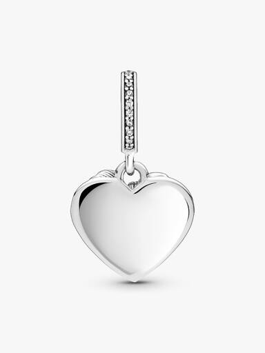 Bow & Love Heart Dangle Charm