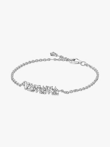 Sparkling Endless Hearts Chain Bracelet