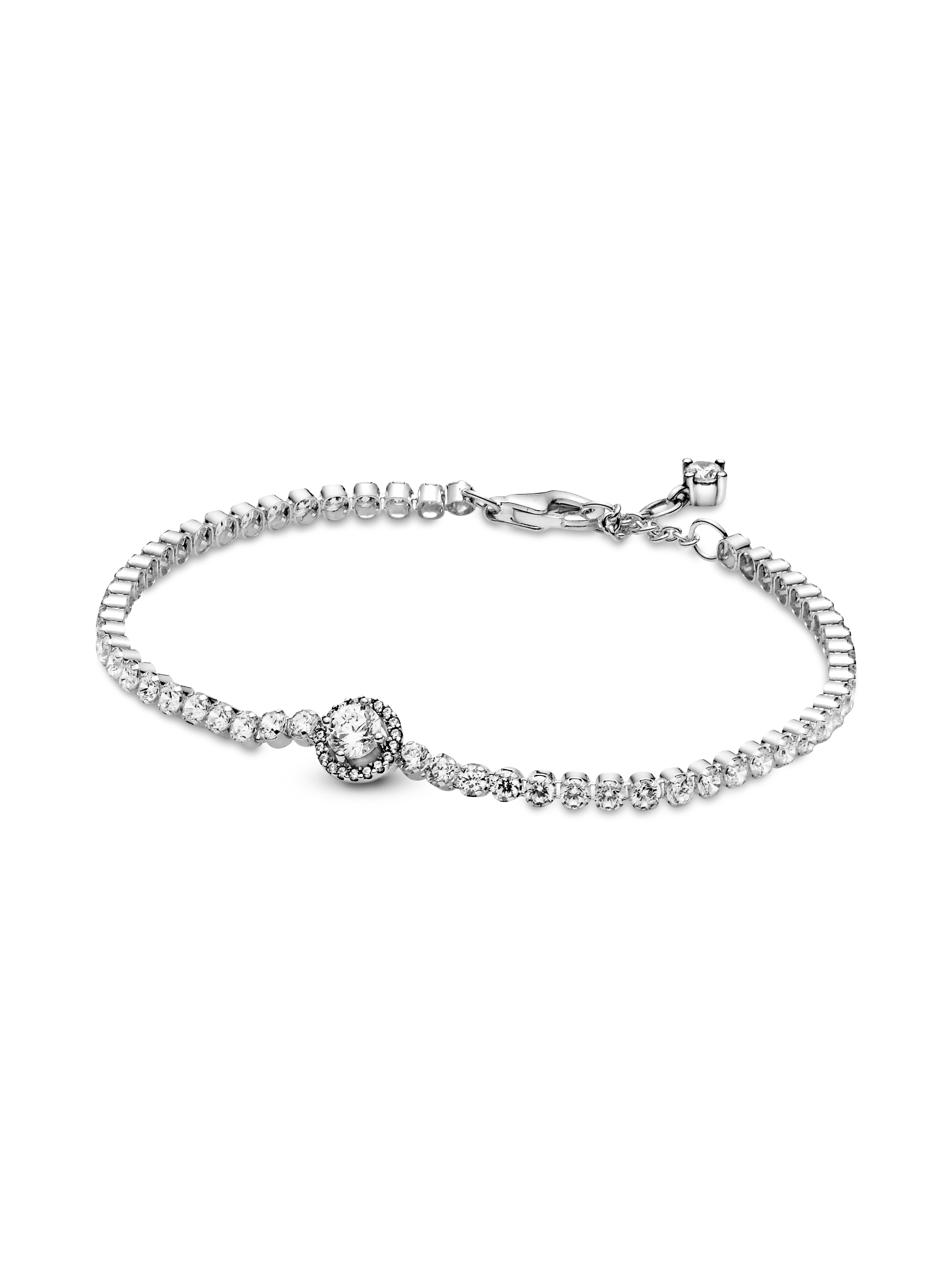 Sparkling Halo Tennis Bracelet | Sterling silver | Pandora ZA