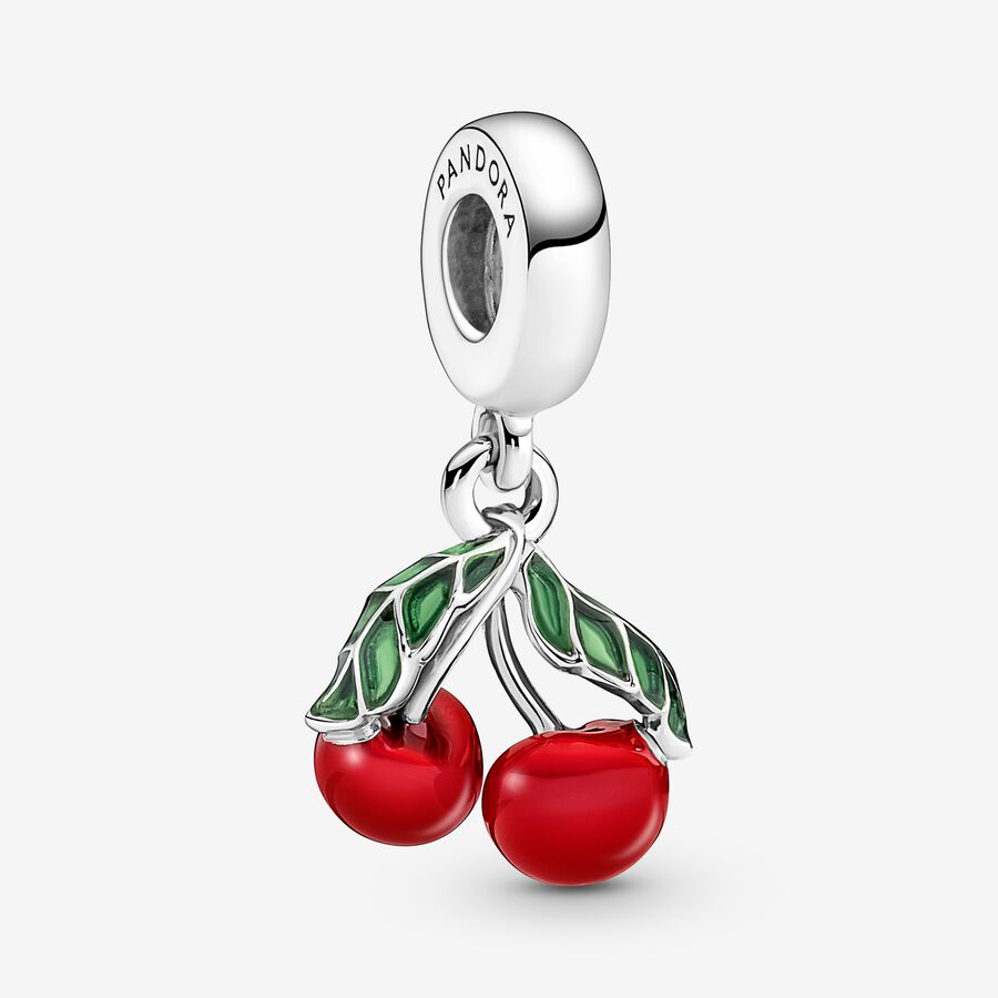 Asymmetrical Cherry Fruit Dangle Charm image number 0