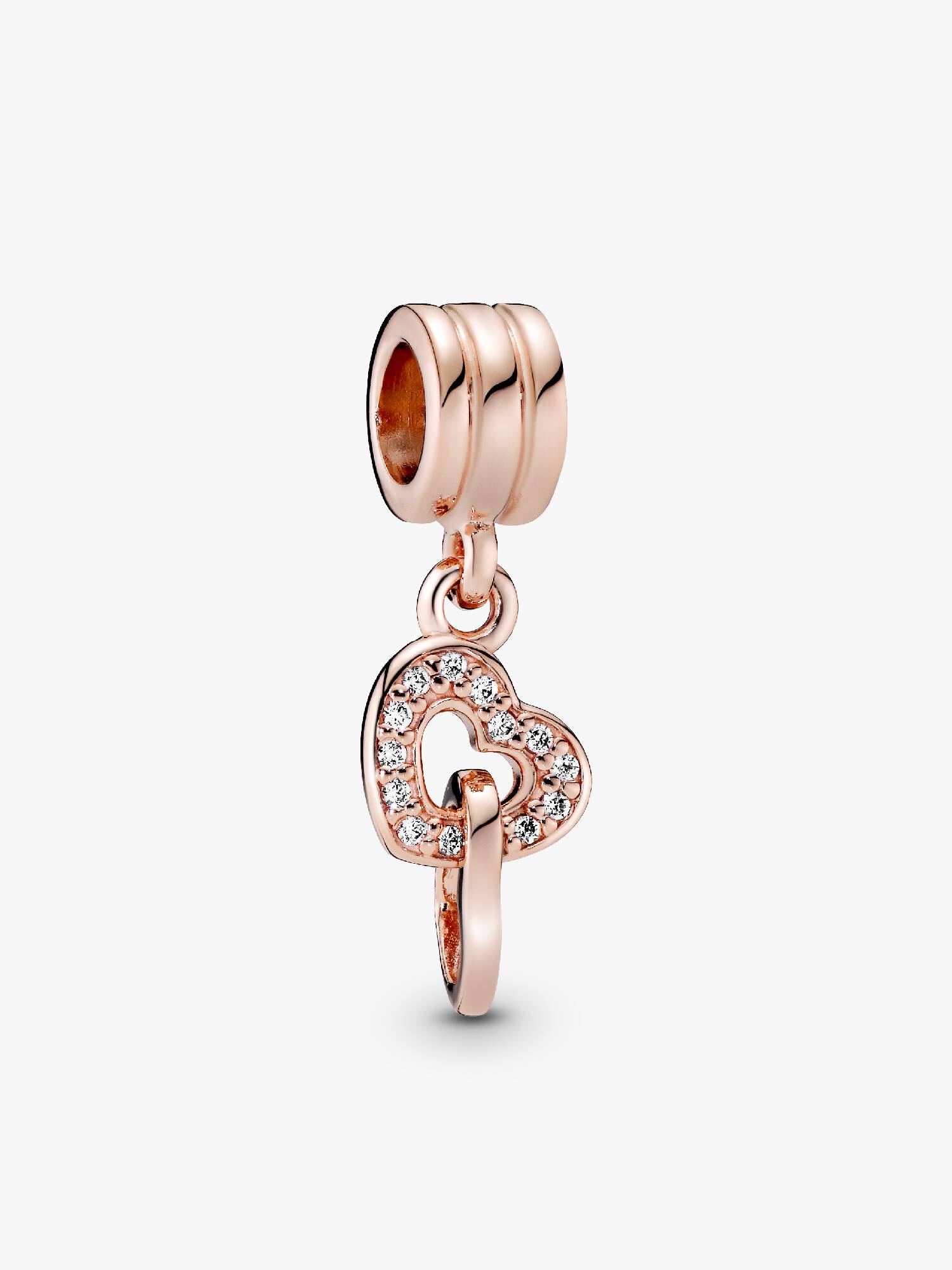 Heart PANDORA Rose dangle with cubic zirconia