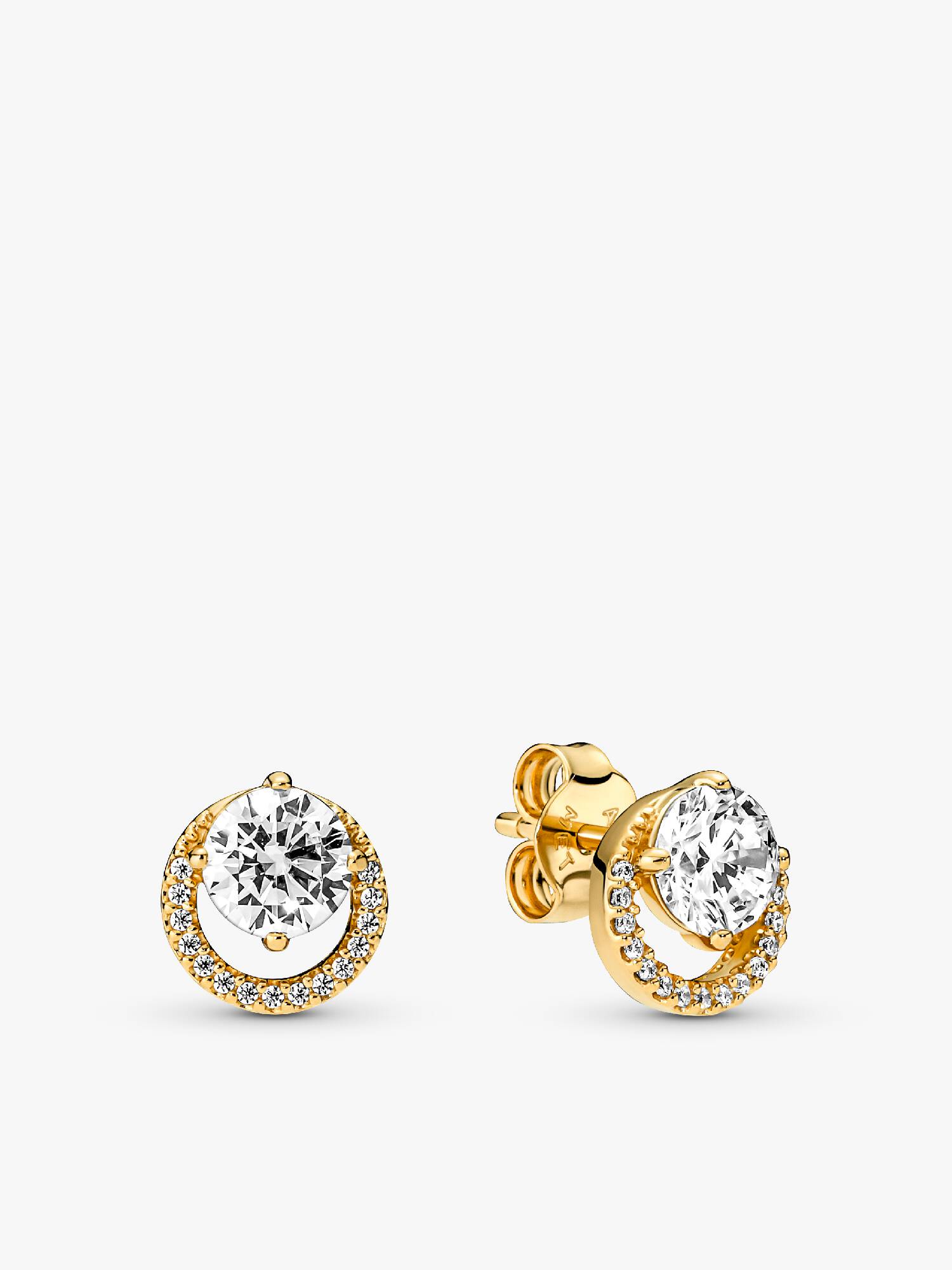 Sparkling Round Halo Stud Earrings