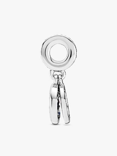 Sparkling Blue Disc Double Dangle Charm
