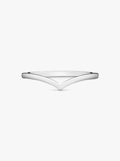 Wishbone silver ring