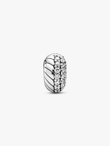 Pavé Snake Chain Pattern Clip Charm