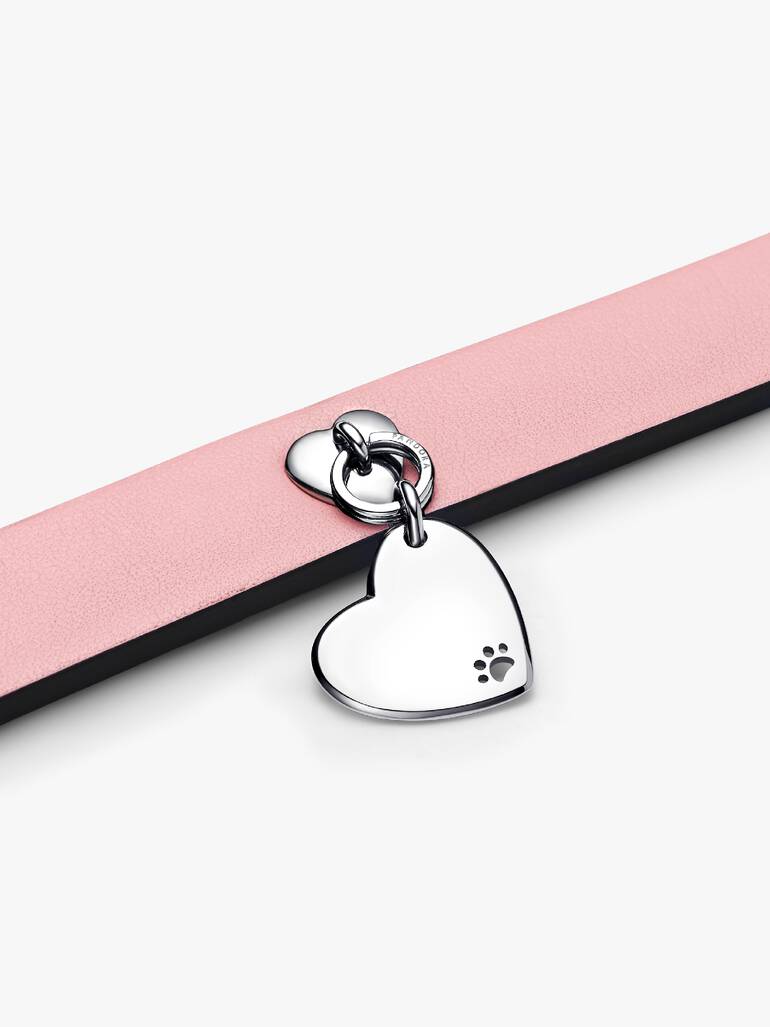 Pink Leather-free Fabric Pet Collar