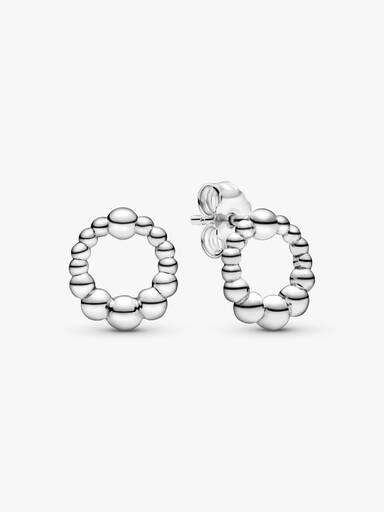 Beaded Circle Stud Earrings