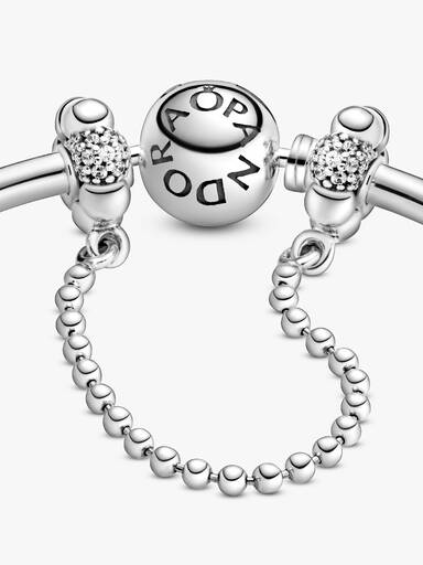 Beads & Pavé Safety Chain Charm