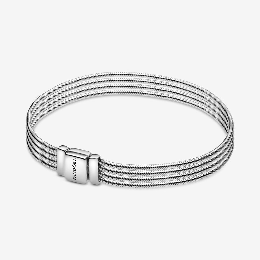 Pandora Reflexions multi snake chain silver bracelet image number 0