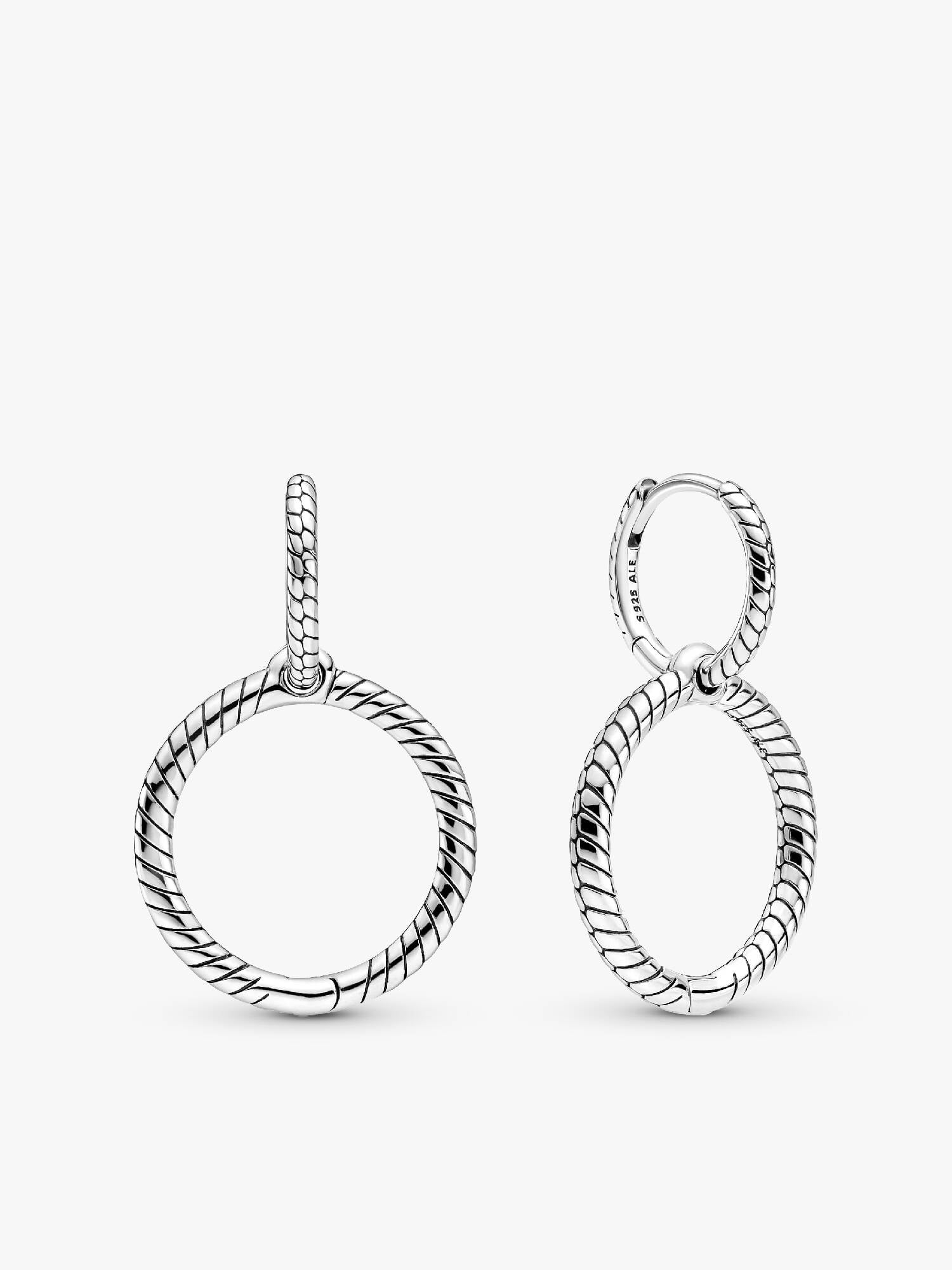 Pandora Moments Charm Double Hoop Earrings