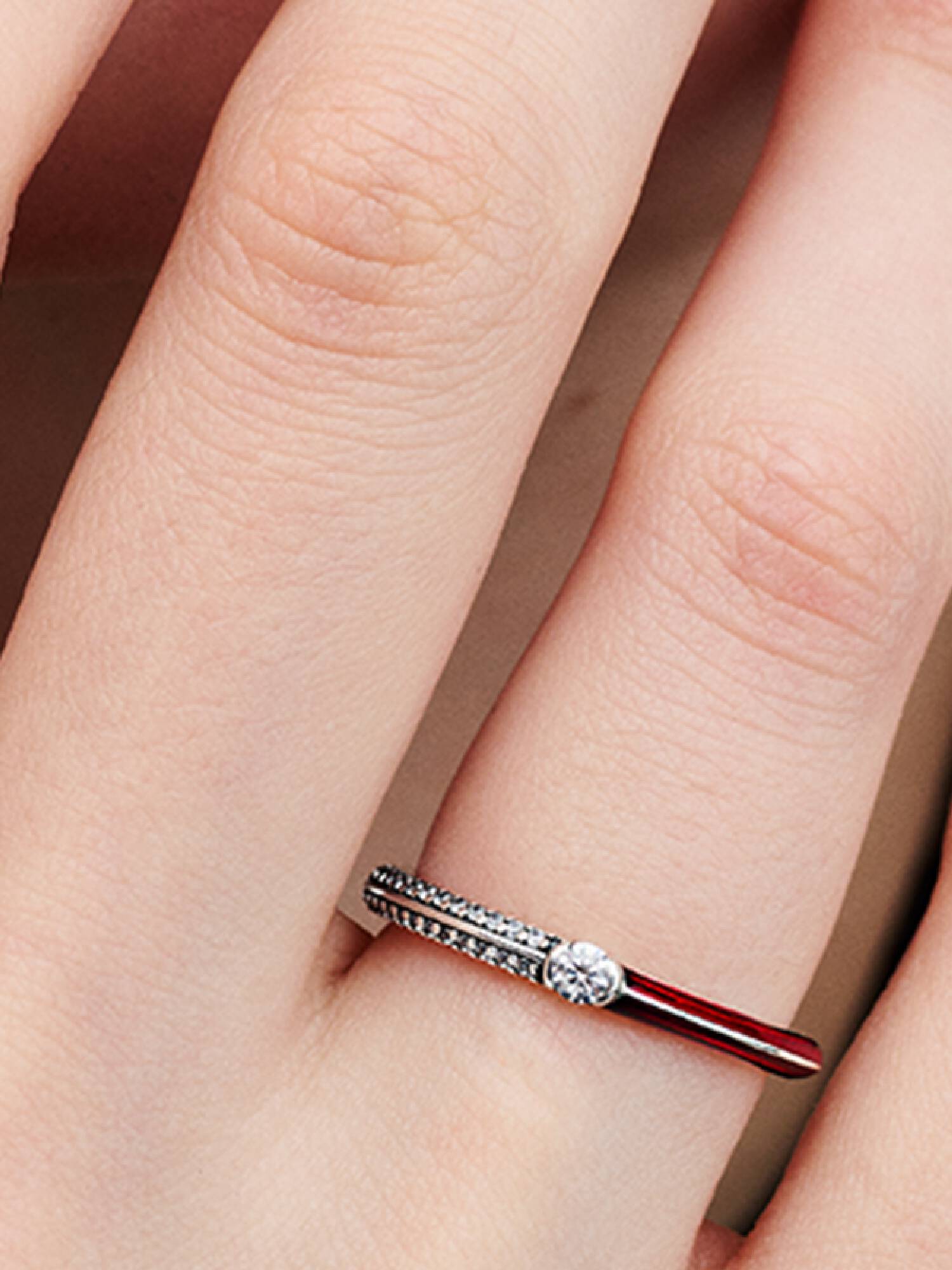 Pavé & Red Dual Ring