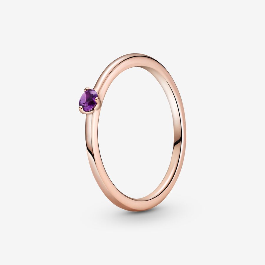 Purple Solitaire Ring image number 0