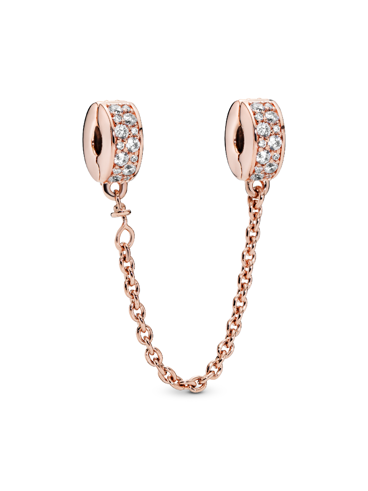 Clear Pavé Safety Chain Clip Charm