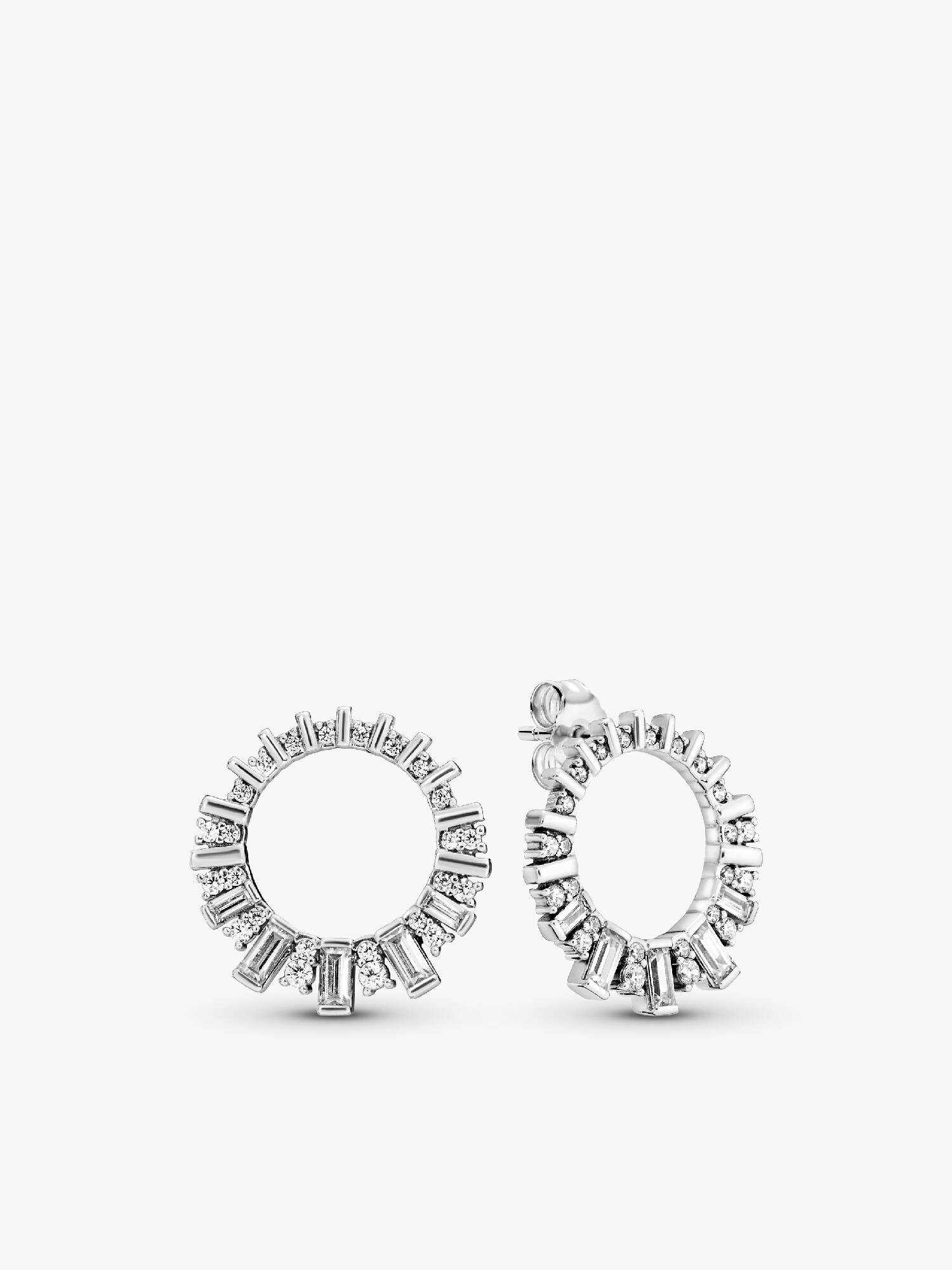 Ice cube silver earrings with clear cubic zirconia