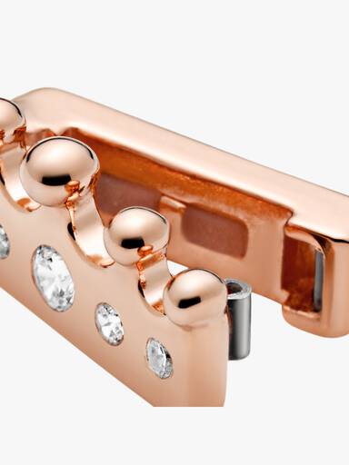 PANDORA Reflexions crown clip charm in PANDORA Rose