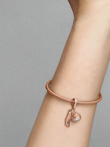 Sparkling Pine Cone Dangle Charm