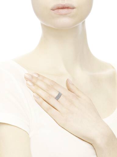 Silver ring with clear cubic zirconia