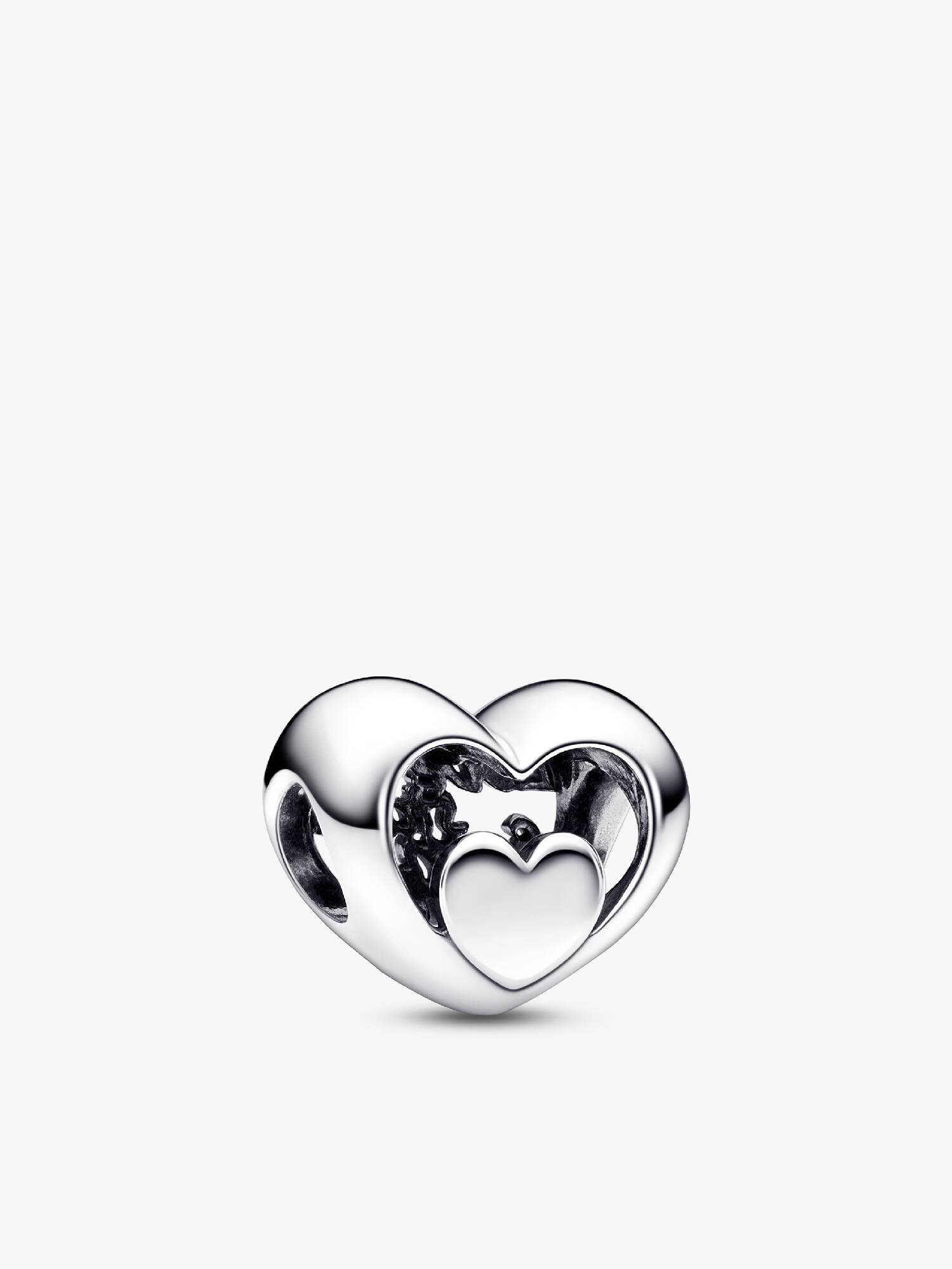 Openwork Heart & Script Charm