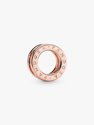 PANDORA Reflexions logo clip charm in 14k rose gold-plated