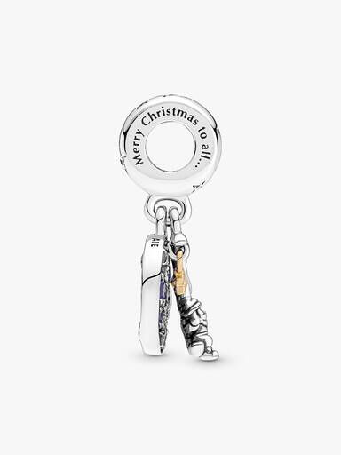 Santa Claus On The Moon Double Dangle Charm