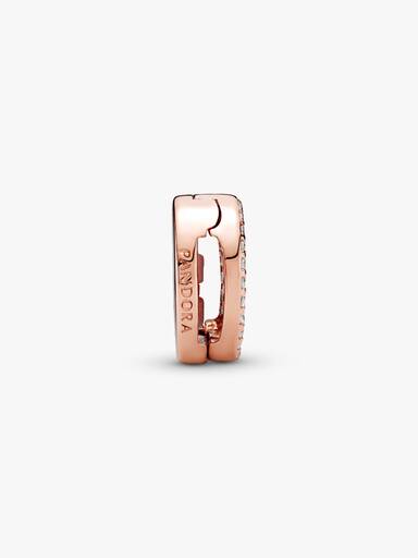 PANDORA Reflexions clip charm in 14k rose gold-plated with clear cubic zirconia