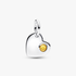 Engravable Heart Honey Stone Dangle Charm Engravable Heart Honey Stone Dangle Charm