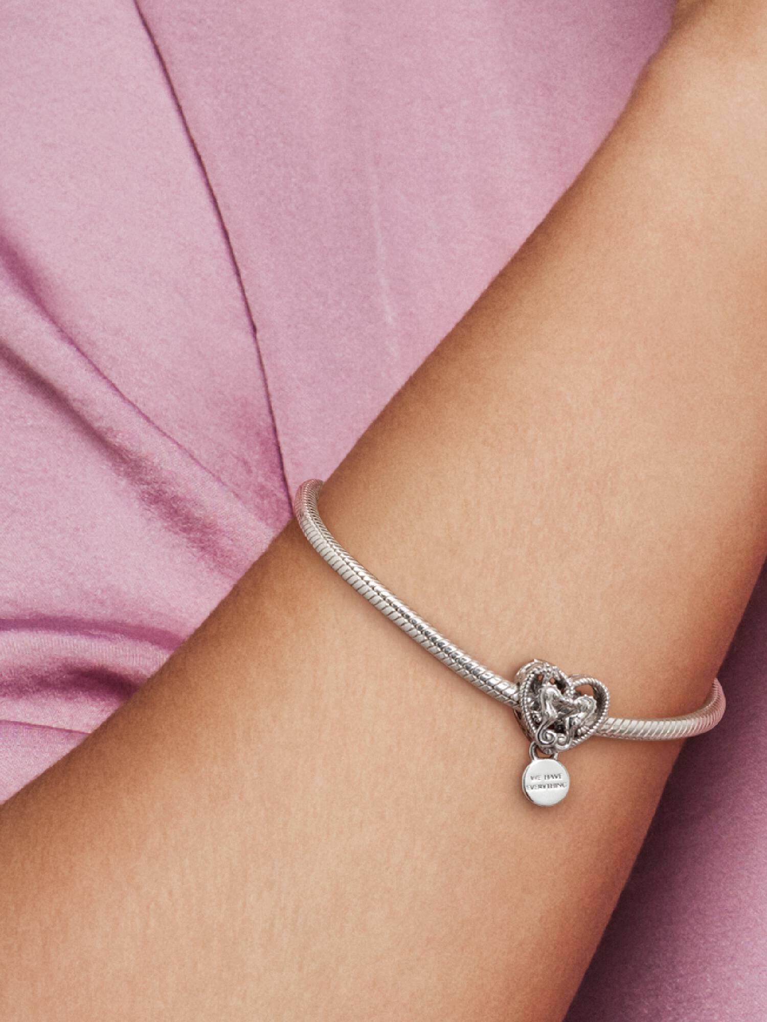 Openwork Seahorses Heart Charm