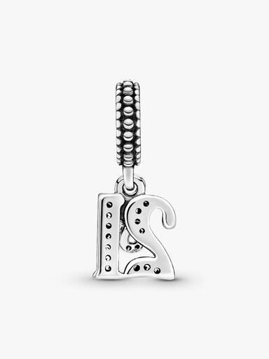21 silver dangle with clear cubic zirconia
