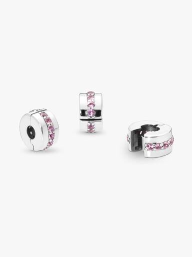Pink Sparkling Row Clip Charm