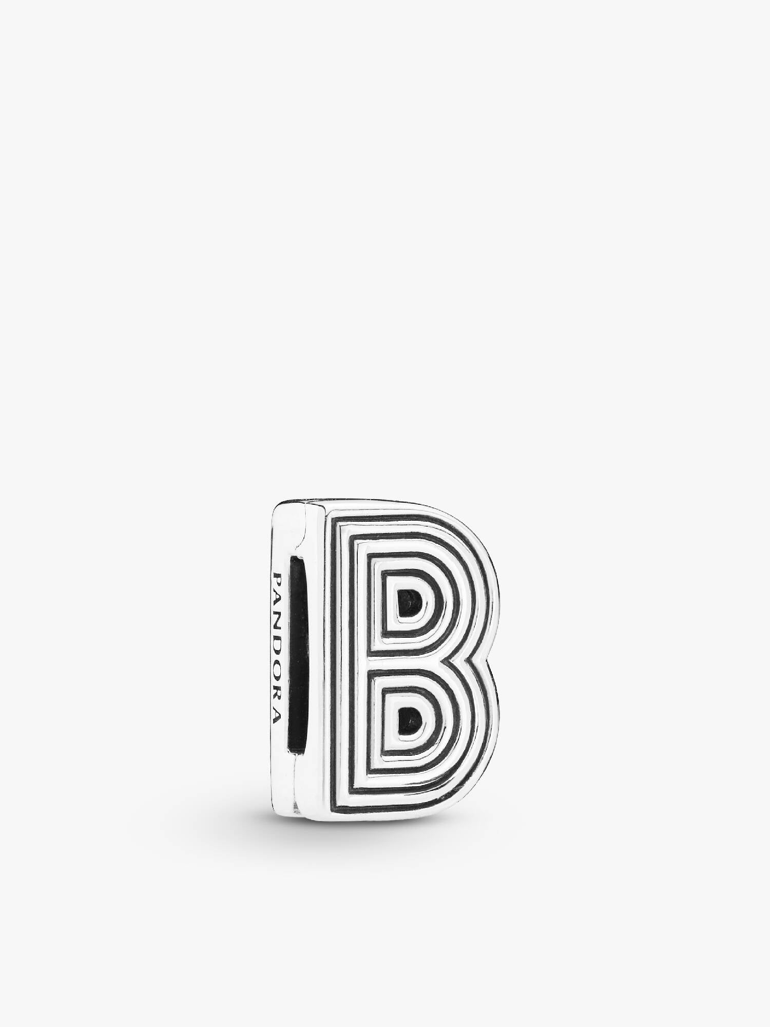 Pandora Reflexions letter B silver clip charm