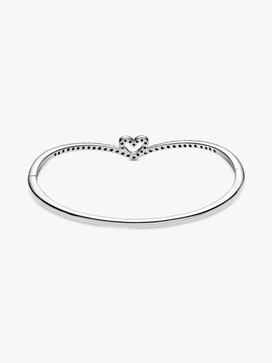 Sparkling Wishbone Heart Bangle