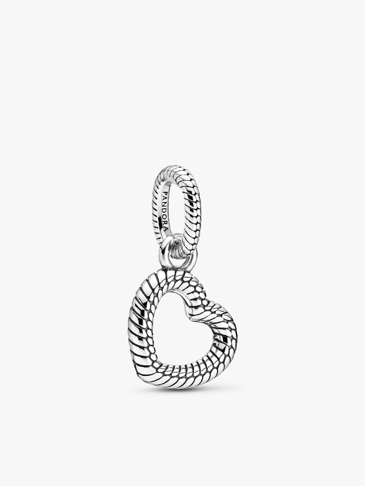 Snake Chain Pattern Open Heart Pendant