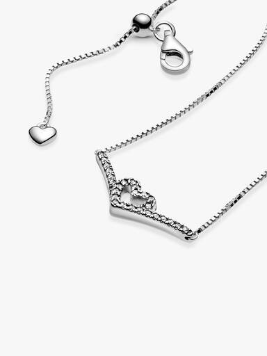 Sparkling Wishbone Heart Collier Necklace