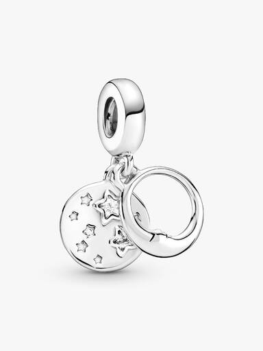 Sleeping Moon and Stars Dangle Charm