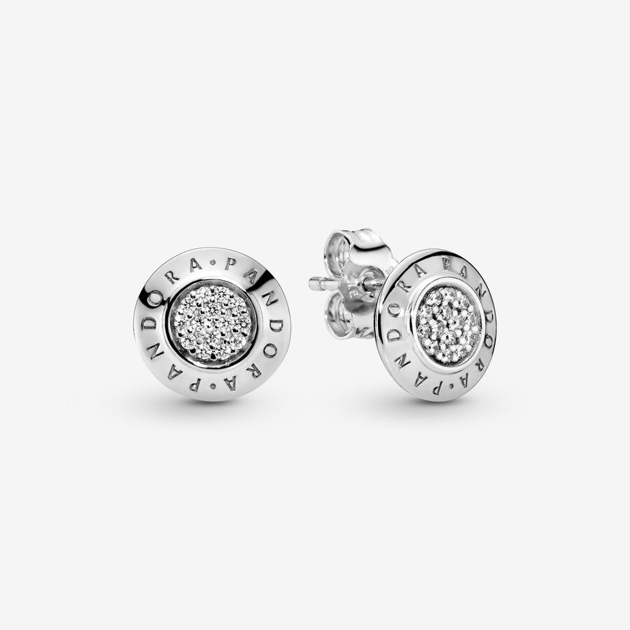 PANDORA silver stud earrings with cubic zirconia image number 0