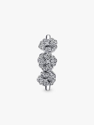 Triple Pansy Flower Ring